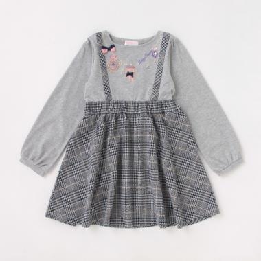 【人気商品再入荷】【直営店で取り扱い無し】くまネックレス異素材ワンピース