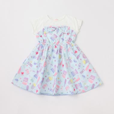 【人気商品再入荷】【直営店で取り扱い無し】ドリーミースウィーツ柄ドッキングワンピース