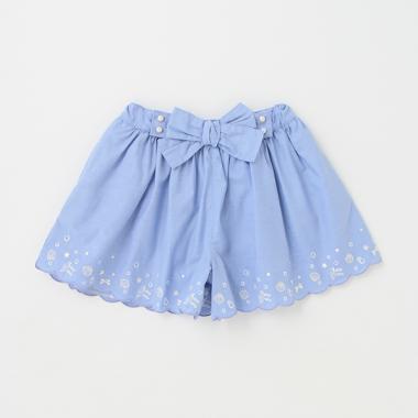 【人気商品再入荷】【直営店で取り扱い無し】シェルスカラップ刺しゅうキュロットスカート