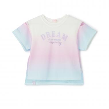 【人気商品再入荷】【直営店で取り扱い無し】グラデーションメッシュ　レイヤードTシャツ