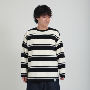 【親子リンク】Dadマルチボーダー長袖ビッグTシャツ
