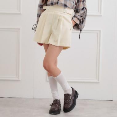 バックルハイウエストショートパンツ