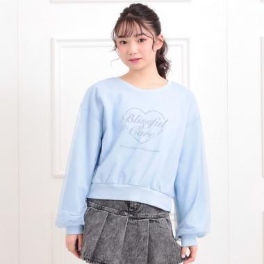 チュール重ねミニ裏毛トレーナー