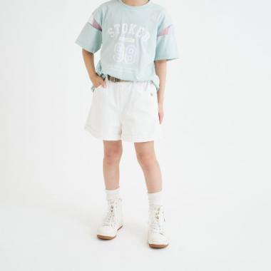 クリアベルトつきデニムショートパンツ