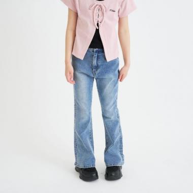 フレアデニムロングパンツ