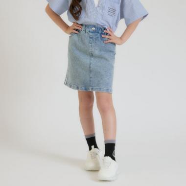 ラインストレッチ台形スカート