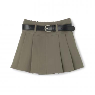 ベルトつきプリーツミニスカート