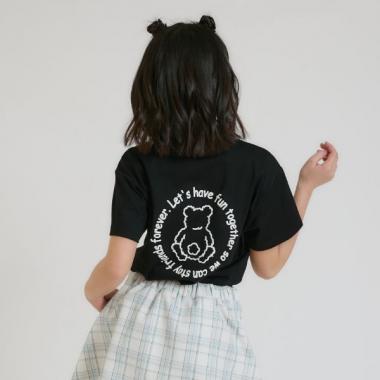 【デイリープライス】サークルロゴ発砲くまちゃん半袖T