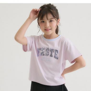 【接触冷感】キラキラカレッジリンガー半袖Tシャツ