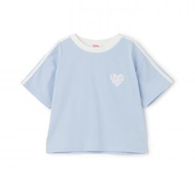 【接触冷感】ハート袖ライン半袖Tシャツ