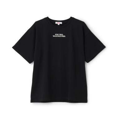 【デイリープライス】【ピンクマテ・綿100%】発泡バックロゴ半袖T