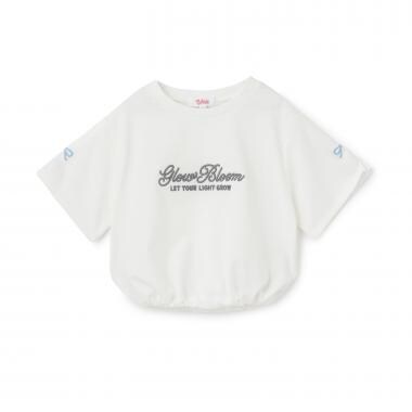 裾ドロストりぼんタック半袖Tシャツ2