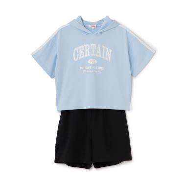 【接触冷感】半袖パーカー＋ハーフパンツセット