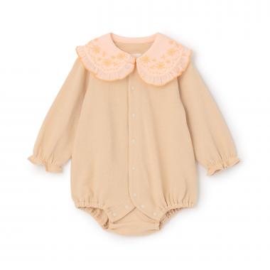 【LaStella】刺しゅうフリルカラーボディシャツ