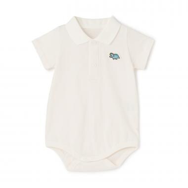 【LaStella】恐竜ワッペンポロボディシャツ