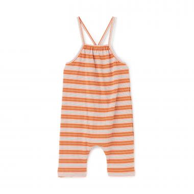 【LaStella】リブボーダーサロペット