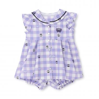 ギンガムセーラーチュニック＋カバーパンツ