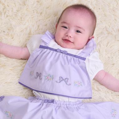 リボンお花刺しゅうスタイ