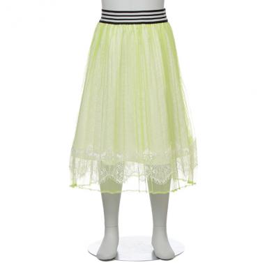 レース×チュール2枚重ねロングスカート