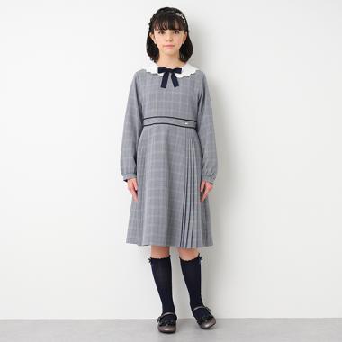 【セレモニーJr】衿スカラ長袖ワンピース