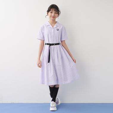 ベルトつきシャツワンピース