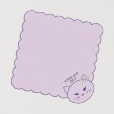 ネコフェイス起毛パイルハンカチ