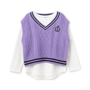 ニットベスト＋長袖Tシャツ