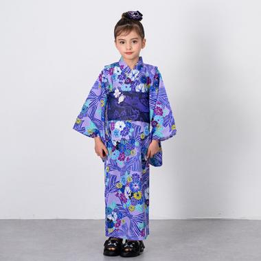 【接触冷感】ストライプリボン柄浴衣