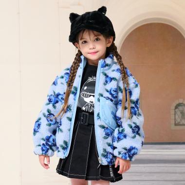 バラ柄ボアブルゾン