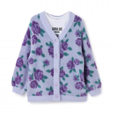バラ柄カーディガン＋長袖TシャツSET