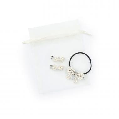 【GIFT 巾着つき】パールリボンヘアアクセサリーSET