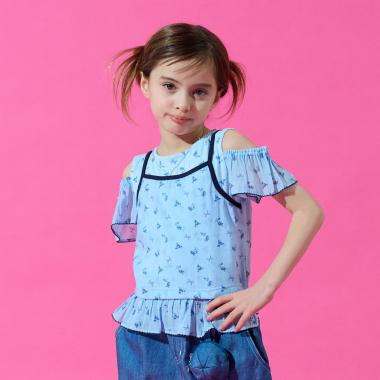 レイヤード風ペプラムTシャツ