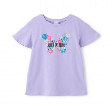 【人気商品再入荷】【直営店で取り扱い無し】チョウ花プリント半袖Tシャツ【接触冷感】