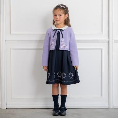 【ceremony】きちんと見え裾刺繍半袖ワンピース