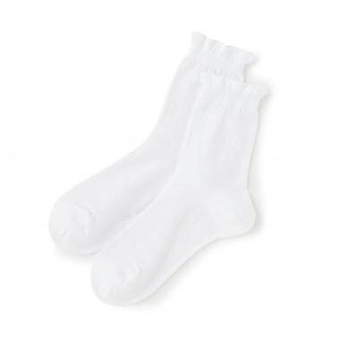 透かし編みクルーソックス