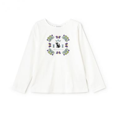 【人気商品再入荷】【直営店で取り扱い無し】Butterfly Heart刺繍長袖Tシャツ