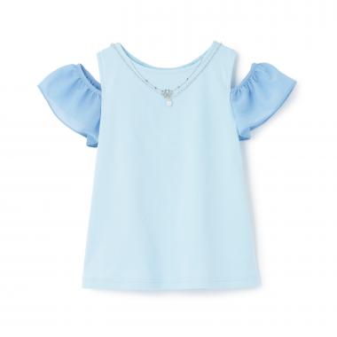 ネックレスつき２WAY肩あきTシャツ