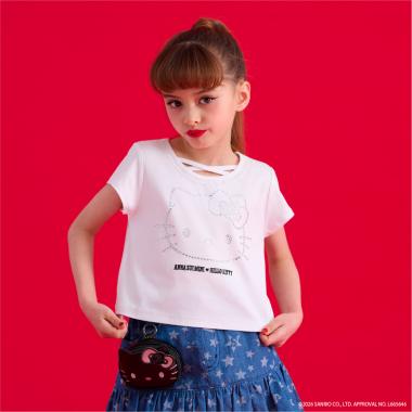 【HELLO KITTY】ラインストーンTシャツ