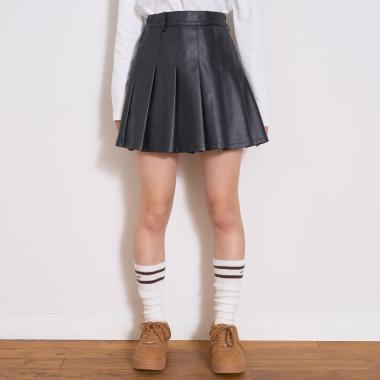 【LTXC】合皮プリーツスカート
