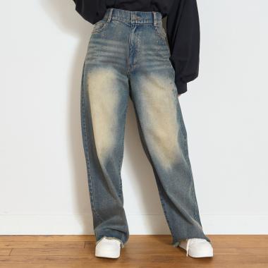 スタッズフリンジデニムパンツ