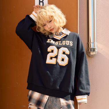 【LTXC】【綿100％】裏起毛ナンバールーズスウェット