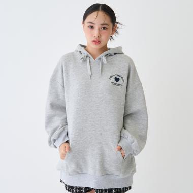 【LTXC】【綿100％】バックロゴチュニックパーカ