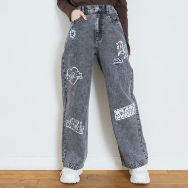 【LTXC】ワッペンデザインデニムパンツ