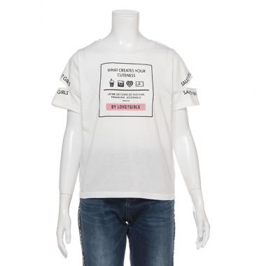 袖開きアイコンプリントTシャツ