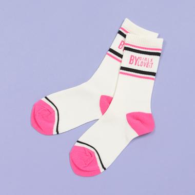 ラインロゴクルーソックス【日本製】