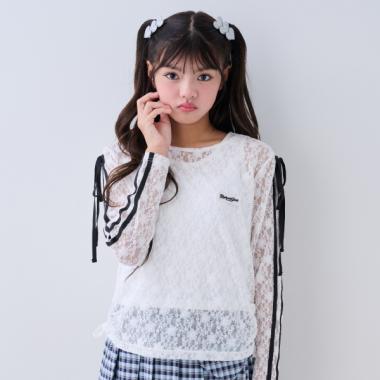 【ニコ☆プチ掲載】WリボンレースTシャツセット
