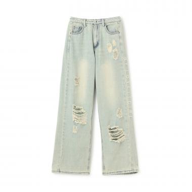 サイド切り替えダメージデニム