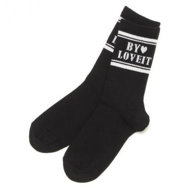 ロゴ入りリブクルーソックス