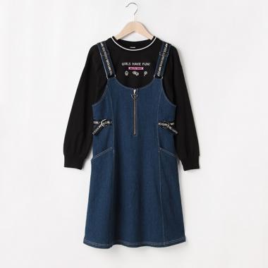 【人気商品再入荷】【直営店で取り扱い無し】フロントジップジャンスカ×ロゴ刺しゅうTシャツセット