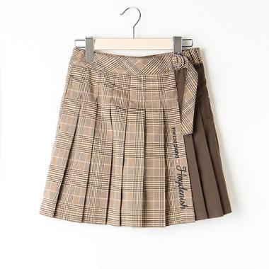 【人気商品再入荷】【直営店で取り扱い無し】チェックプリーツラップスカパン